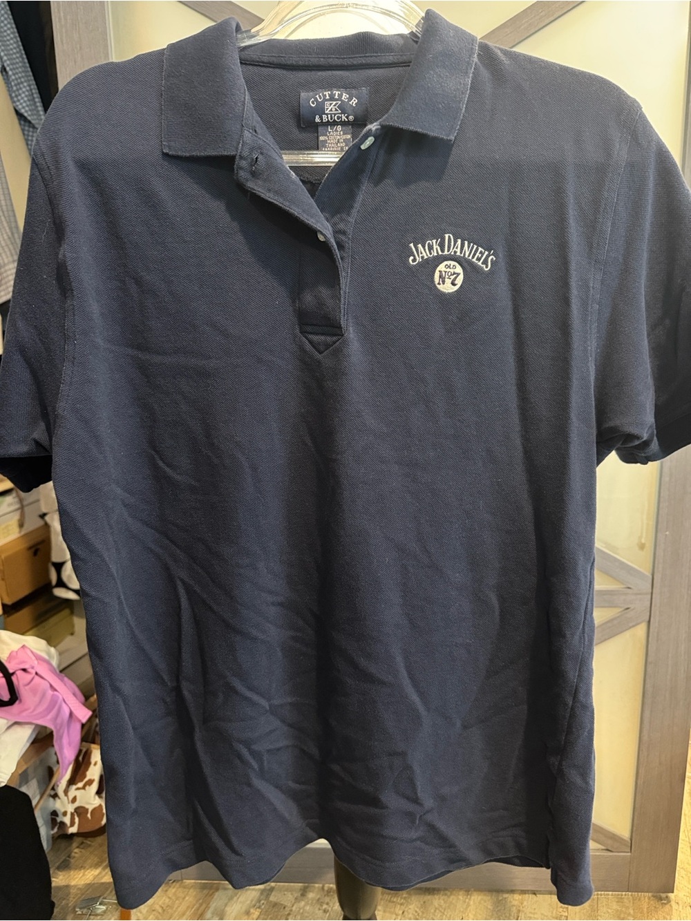 Jack Daniel’s Old No 7 Cutter & Buck Women’s Large Black Polo Embroidered